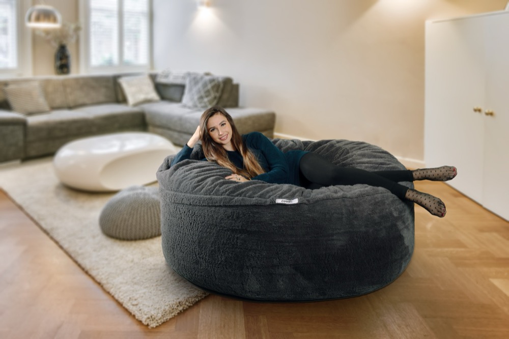 An oversized Cosac beanbag styled for relaxed lounging
